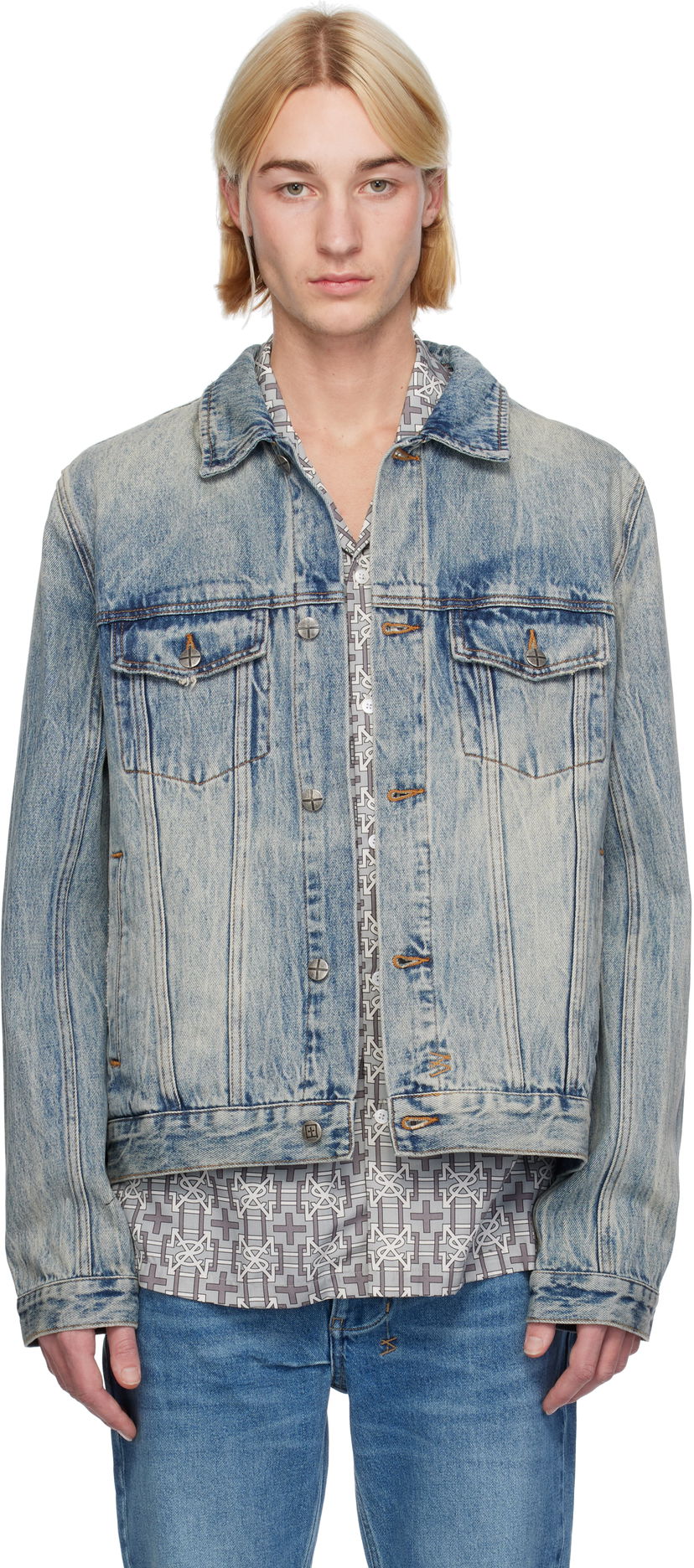 Jakna Ksubi Classic Stairway Denim Modra | MFA24JK011