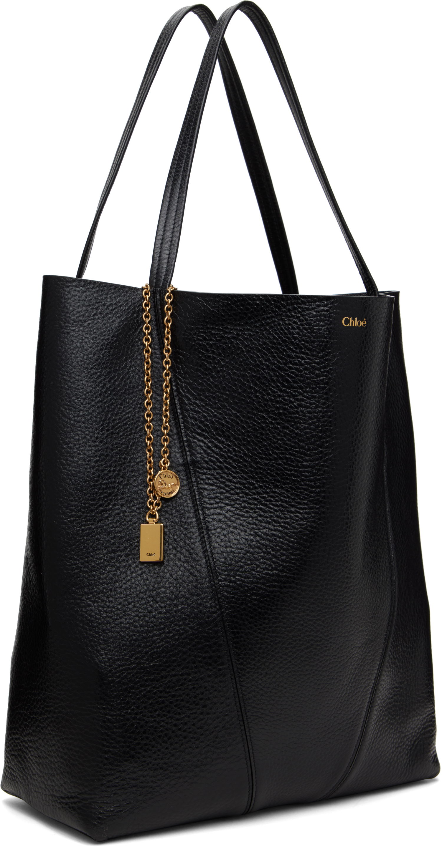 Tote bag CHLOÉ Chloé 'Spin' Large Tote Črna | CHC25SS810N84, 1