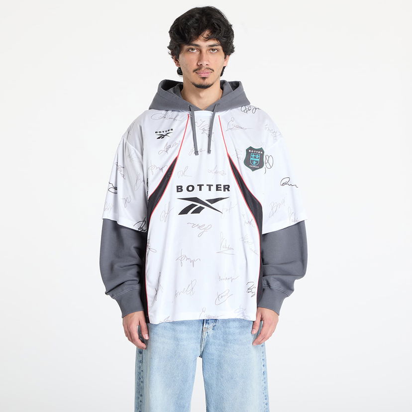 Dres Reebok Reebok x Botter Soccer Hybrid Hoodie with Autograph Print Bela | RMBB00WC99FLE0010601
