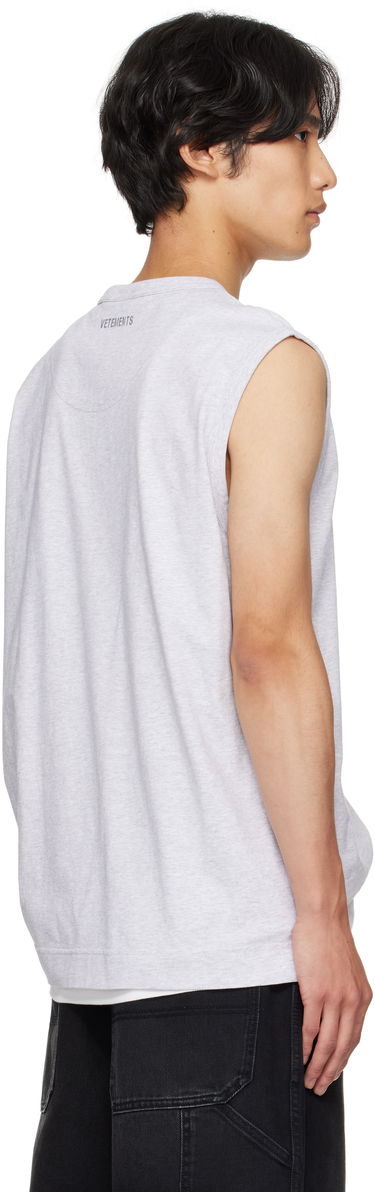 Majica brez rokavov VETEMENTS Vetements Oval Logo Jersey Tank Top Siva | UH76TR550G, 2