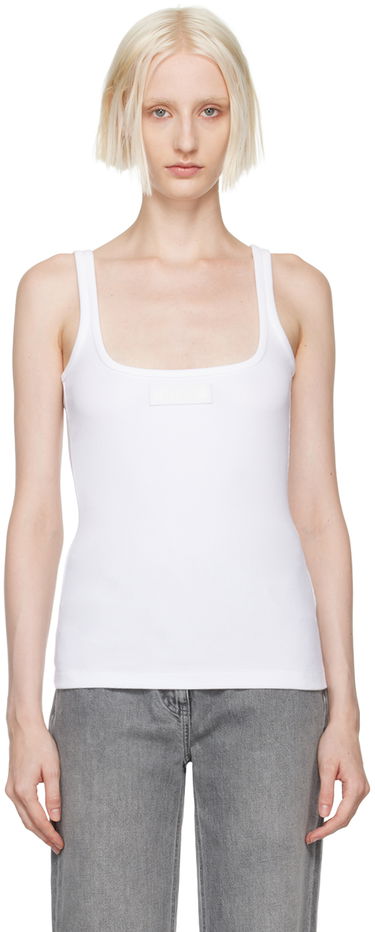 Majica brez rokavov Versace Slim-Fit Ribbed Tank Top Bela | 1017003-1A12060-1W000, 4