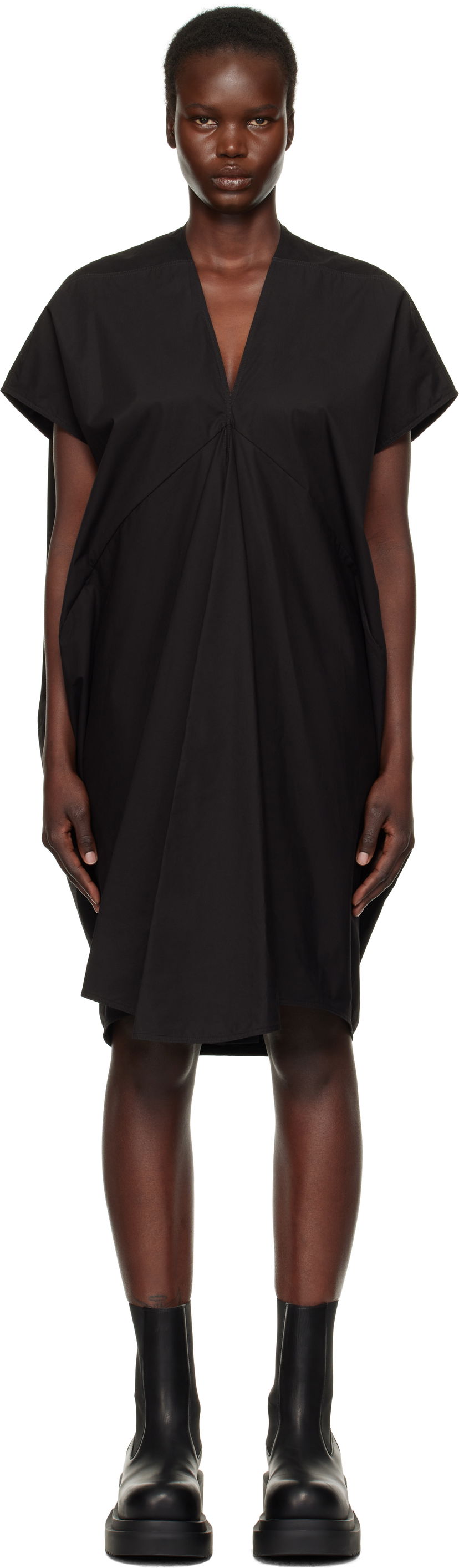 Obleke Rick Owens Rick Owens Hollywood Tommykite V Minidress Črna | RP01E7556 P