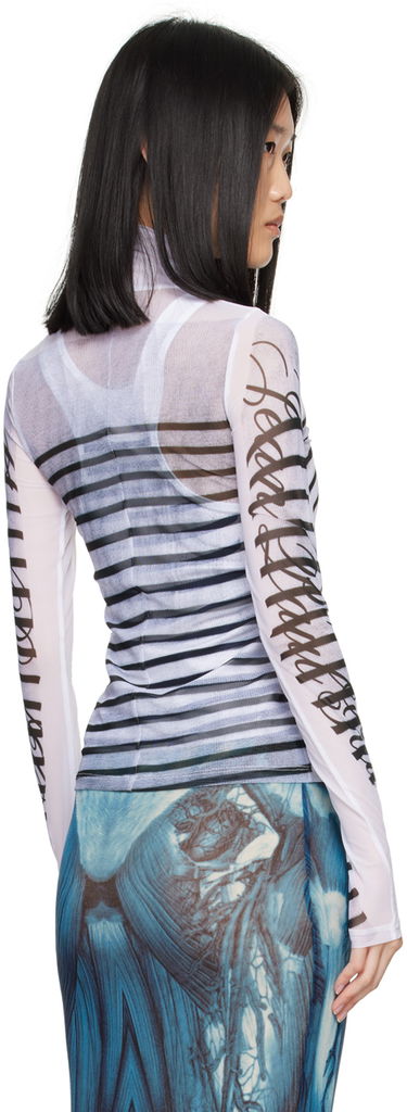 Majica Jean Paul Gaultier Jean Paul Gaultier Striped Turtleneck Top Bela | 24/30-F-TO198-J559-015900, 2