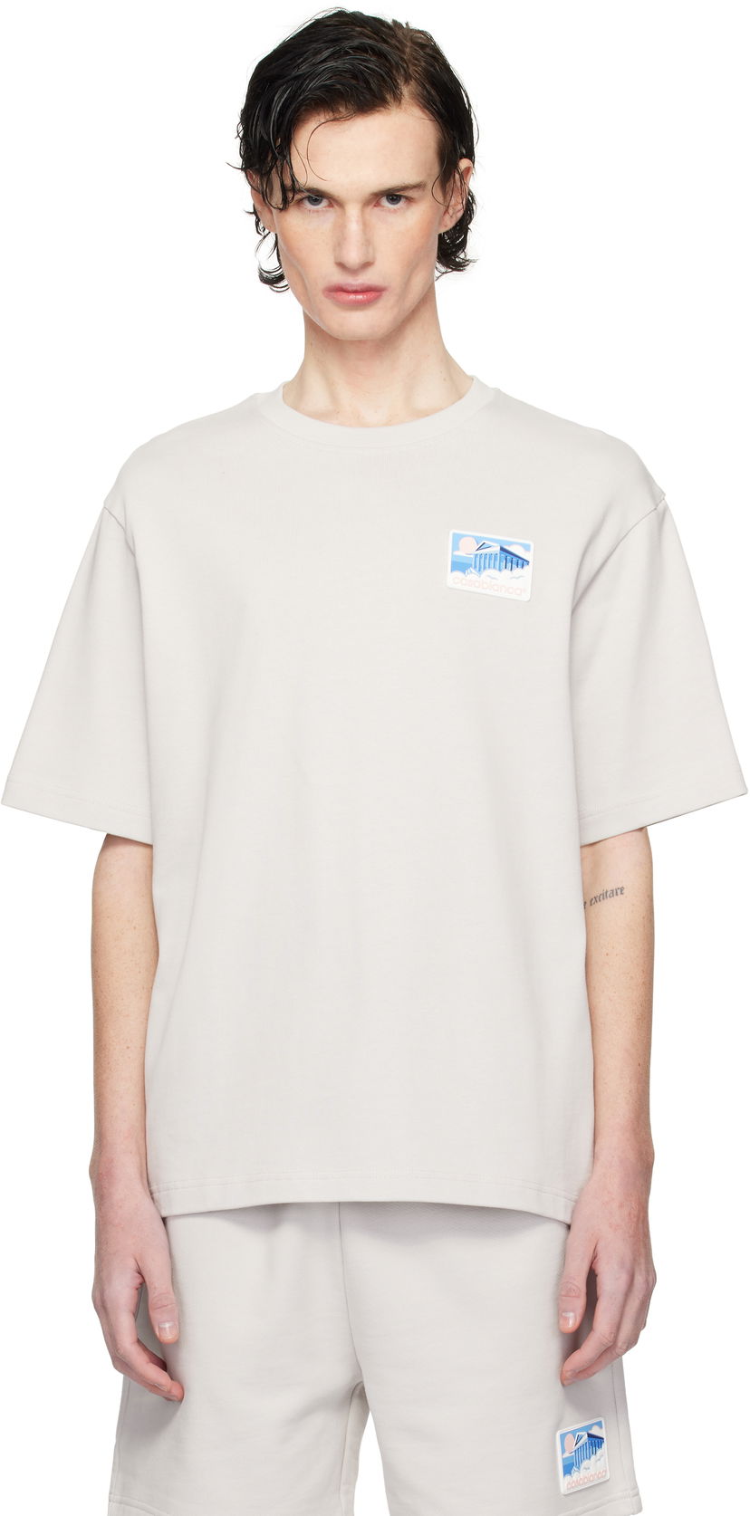 Majica Casablanca Temple Patch T-Shirt Siva | MPS25-JTS-027-02