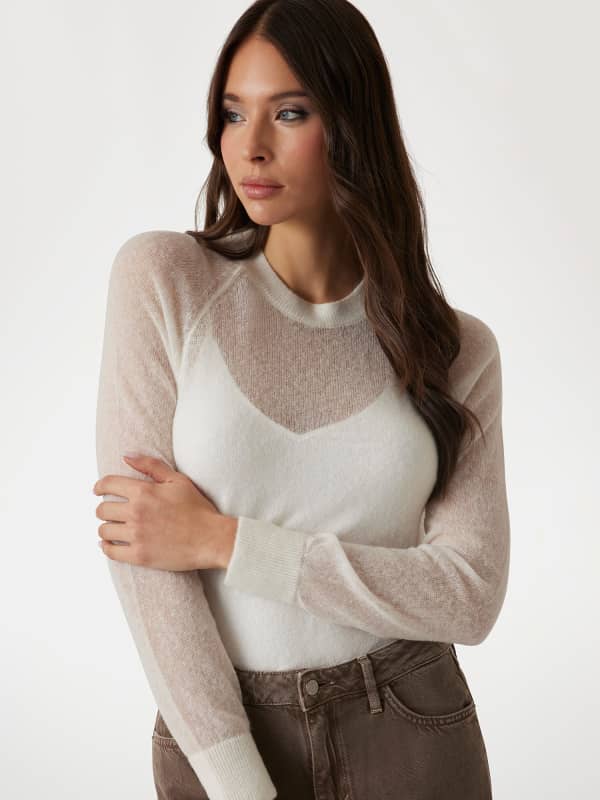 Pleteni pulover GUESS Guess Alpaca Wool-Blend Knit Sweater Bela | W5RR06Z3HQ0