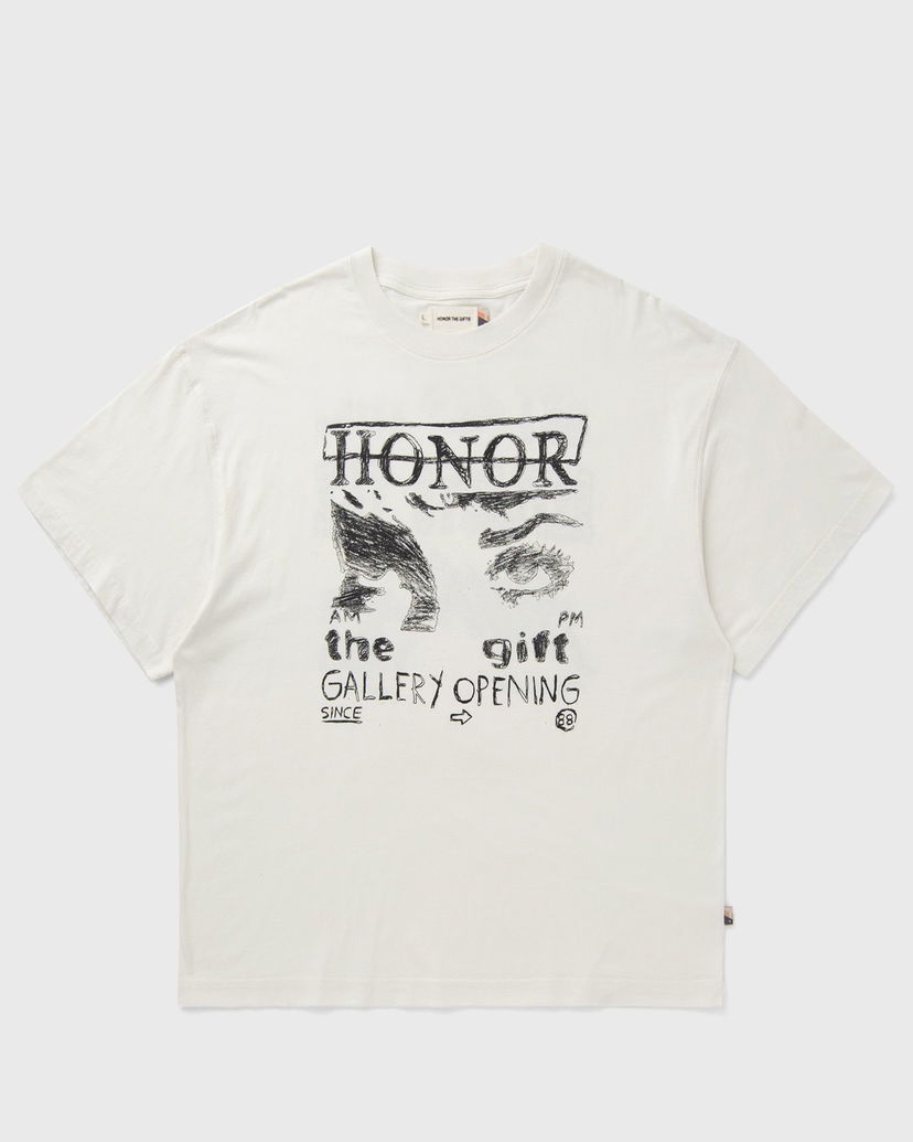 Majica Honor The Gift Art That Reflects Gallery Opening Graphic T-Shirt Bela | HTG250347-BONE