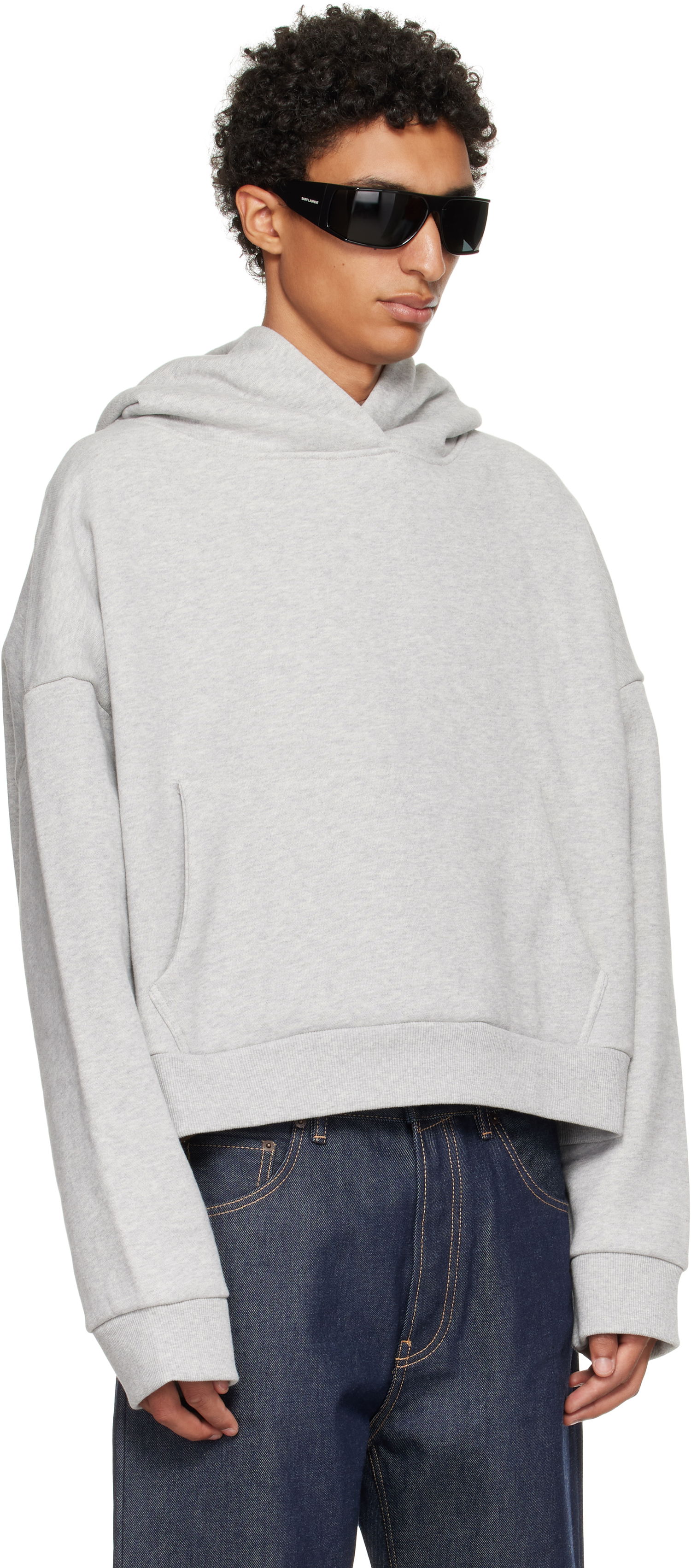 Pulover Entire Studios Entire Studios Heavy Cropped Hoodie Siva | ES2125SI, 1