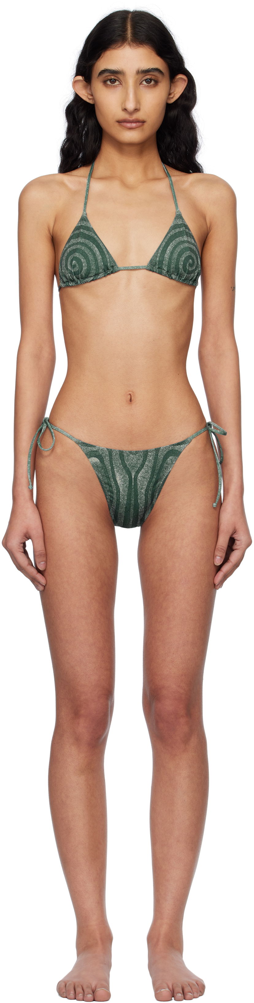Kopalke Jean Paul Gaultier Jean Paul Gaultier 'The Spirale' Bikini Zelena | 25/34-F-BS024-J587-0351