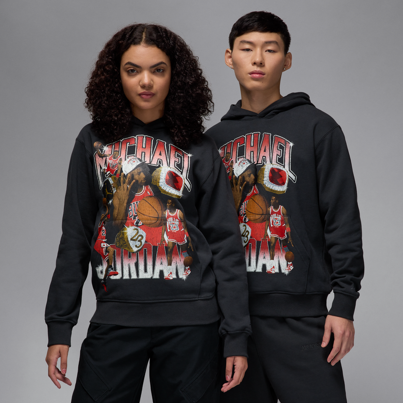 Pulover Jordan Jordan Flight Fleece Graphic Print Hoodie Črna | HJ4396-045