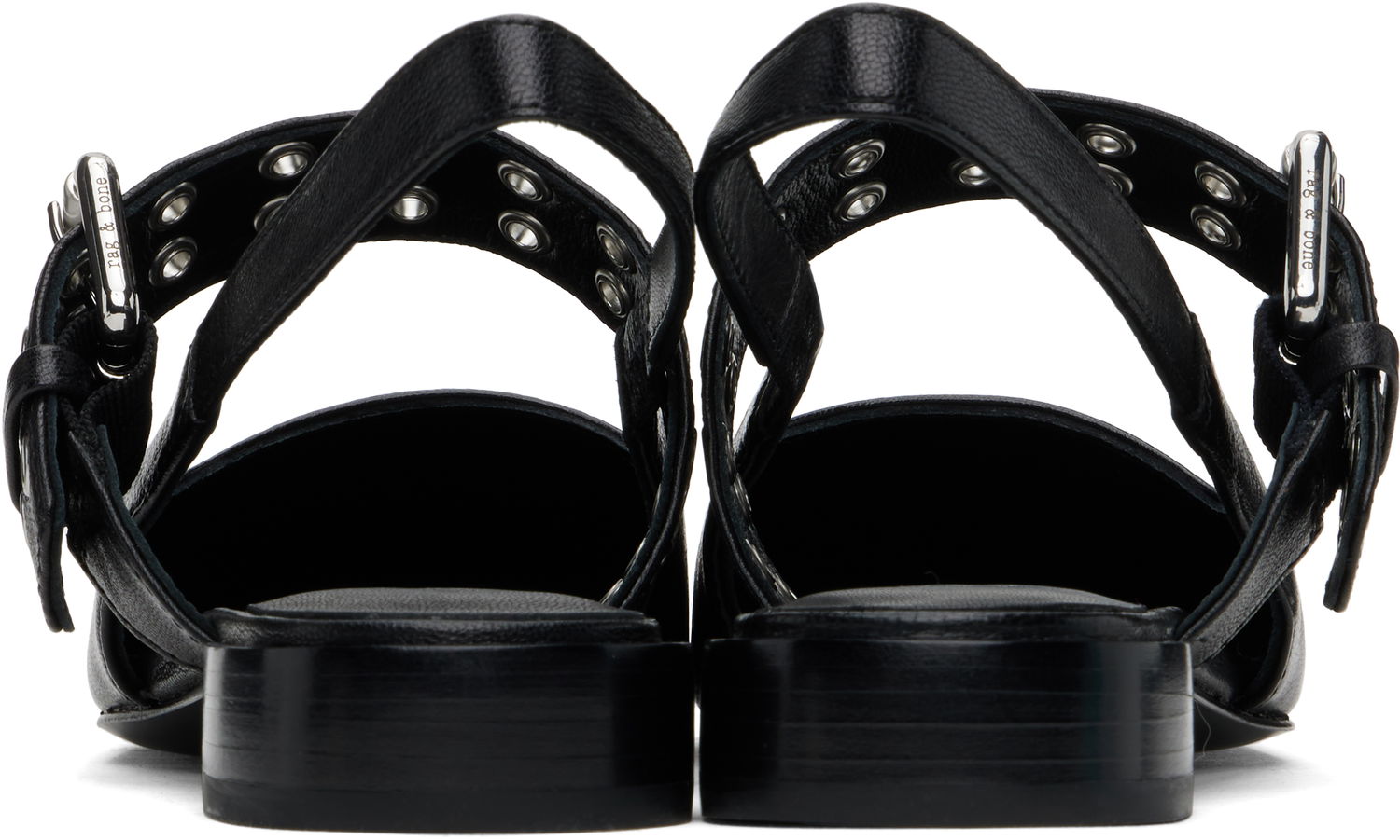 Oblačila rag & bone Rag & Bone Astra Leather Slingback Slippers Črna | WFF24SF002TB2, 1