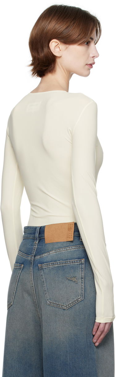 Bodi Maison Margiela MM6 Maison Margiela Jersey Lycra Bodysuit Bež | S62NA0077 S20518, 2