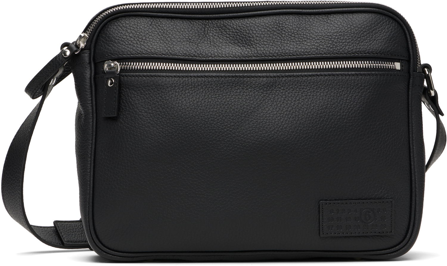Torba za čez ramo Maison Margiela MM6 Maison Margiela Leather Messenger Bag Črna | SB6ZH0025 P8326, 0