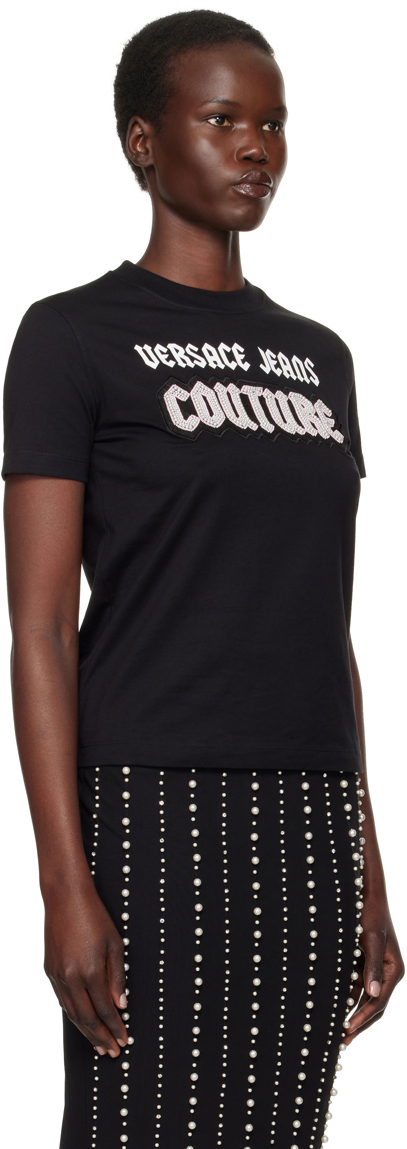 Majica Versace Gothic Logo T-Shirt Črna | E77HAHC02_ECJ01C, 1