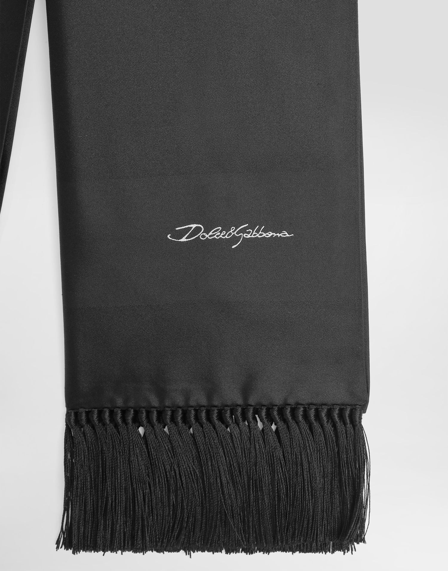 Šala Dolce & Gabbana Dolce & Gabbana Jacquard Satin Scarf with Tassels Črna | GQ386EG0UB6N0000, 1