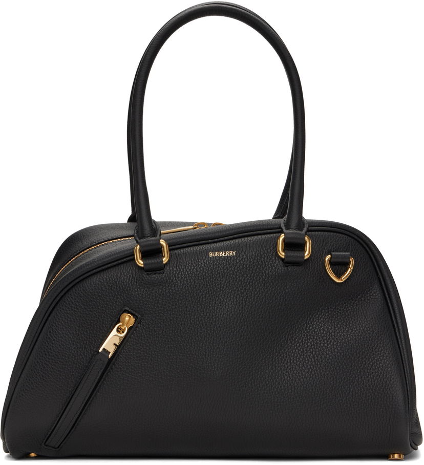 Torbica Burberry Small Shield Twin Bowling Leather Bag Črna | 8104829