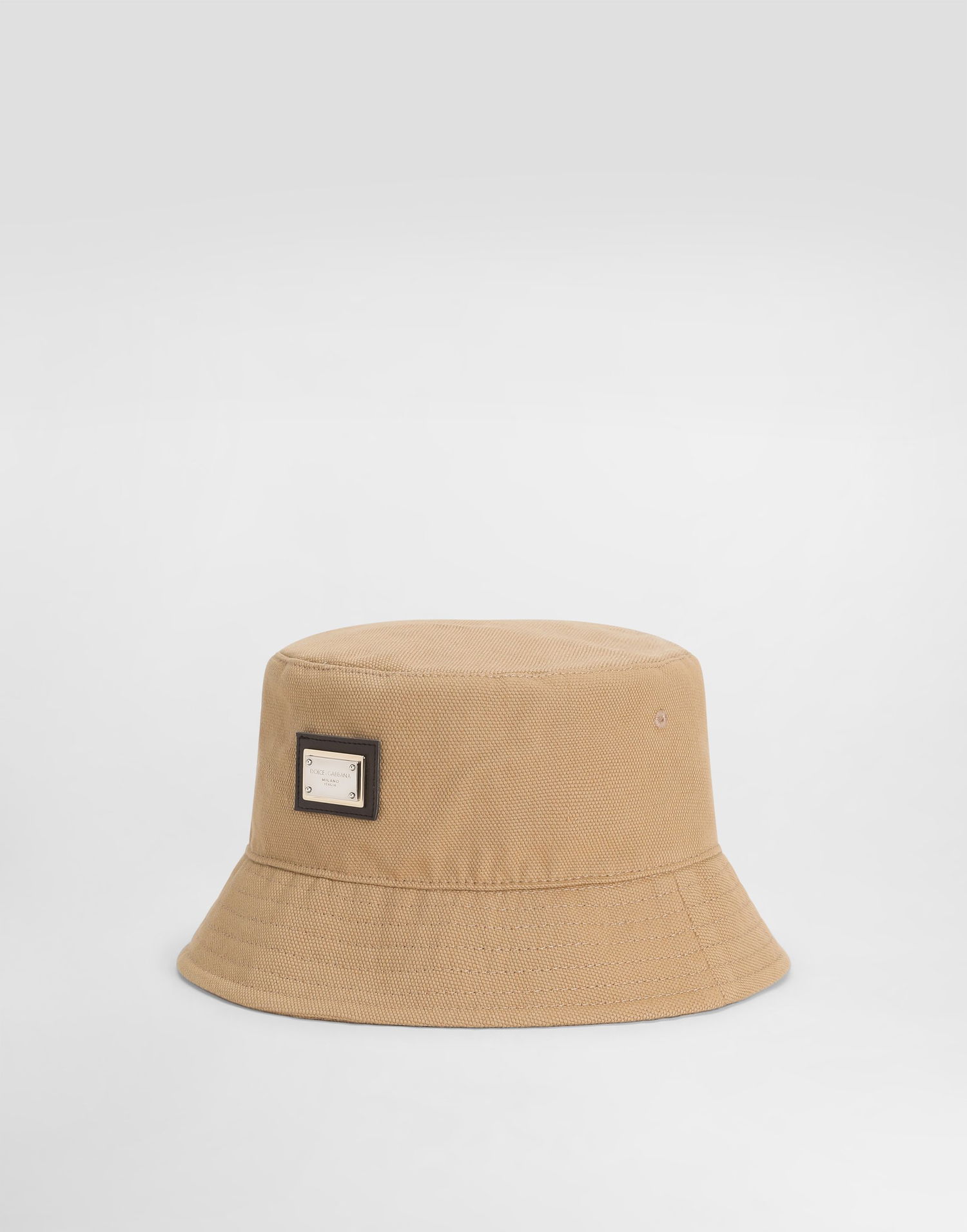 Klobuk Dolce & Gabbana Dolce & Gabbana Canvas Bucket Hat With Branded Tag Bež | LB5H55G7O3AM0453, 0
