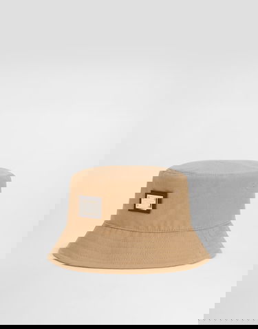 Klobuk Dolce & Gabbana Dolce & Gabbana Canvas Bucket Hat With Branded Tag Bež | LB5H55G7O3AM0453, 0