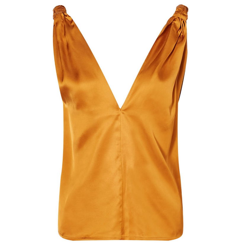 Majica brez rokavov Baserange Satin Deep V Neck Top Oranžna | TONE-VI-SU24-MCP