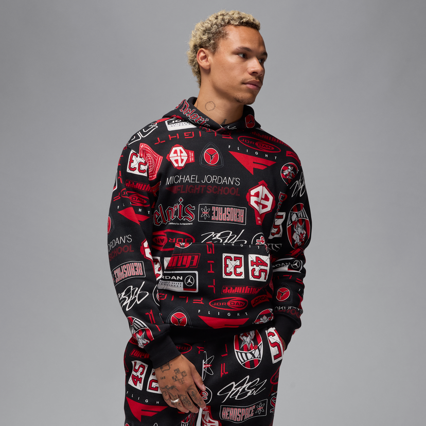 Pulover Jordan Jordan Essentials Print Fleece Hoodie Črna | HM7254-010