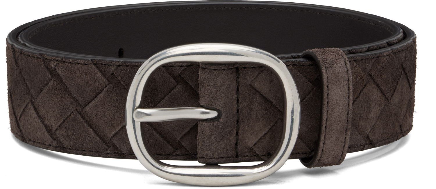 Pasovi Bottega Veneta Bottega Veneta Intrecciato Suede Belt Rjava | 837520V1QE12145, 0