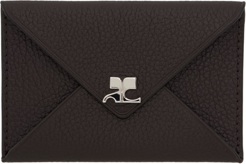 Denarnica Courrèges Grained Leather Card Holder Rjava | 124GPM011CV0016