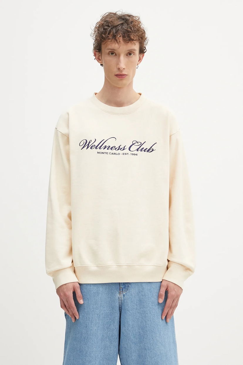 Pulover Sporty & Rich Sporty & Rich Wellness Club Embroidered Sweatshirt Bež | ST071620081CR01