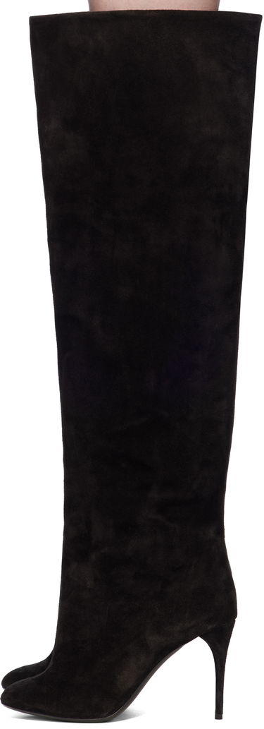 Nega čevljev Alaïa ALAÏA Suede Knee-High Boots Črna | AA3O056CK177, 2