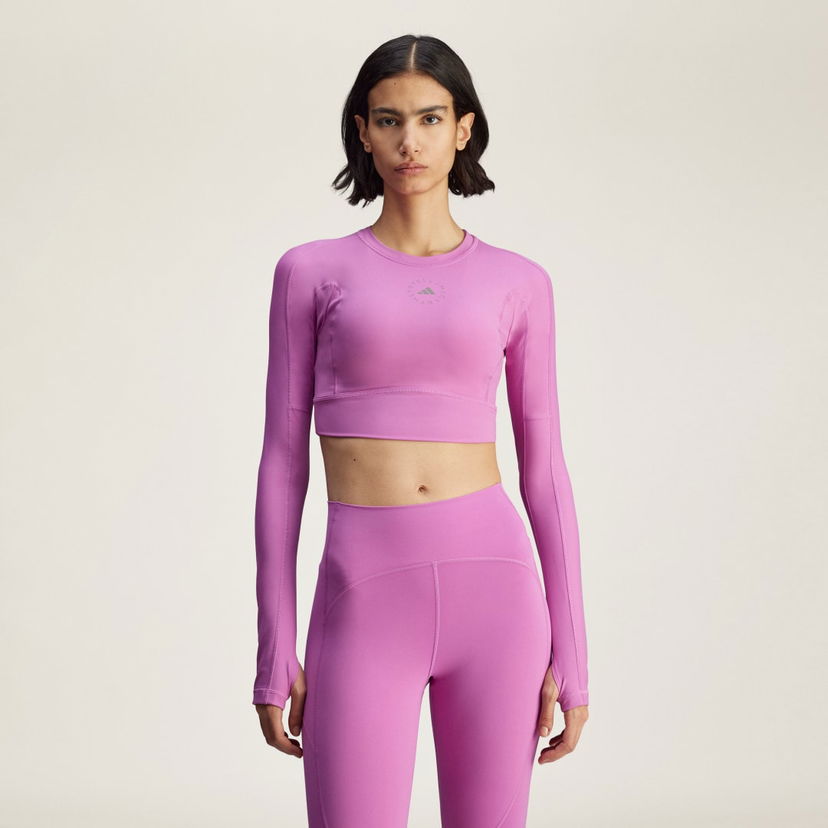 Krop-top adidas Performance adidas by Stella McCartney TrueStrength Cropped Yoga Long Sleeve Top Lila | JJ1644