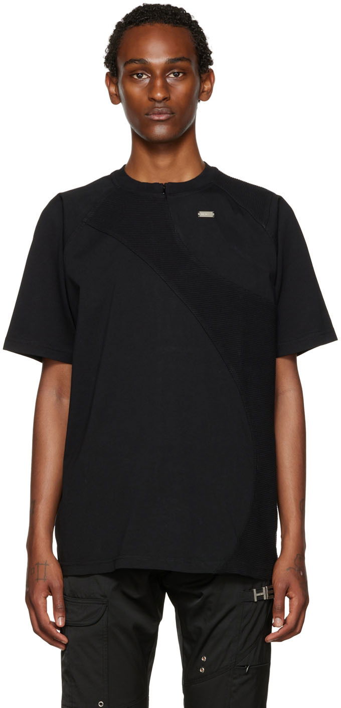 Majica HELIOT EMIL Paneled T-Shirt Črna | HE_M_09_031_C01_BLK01