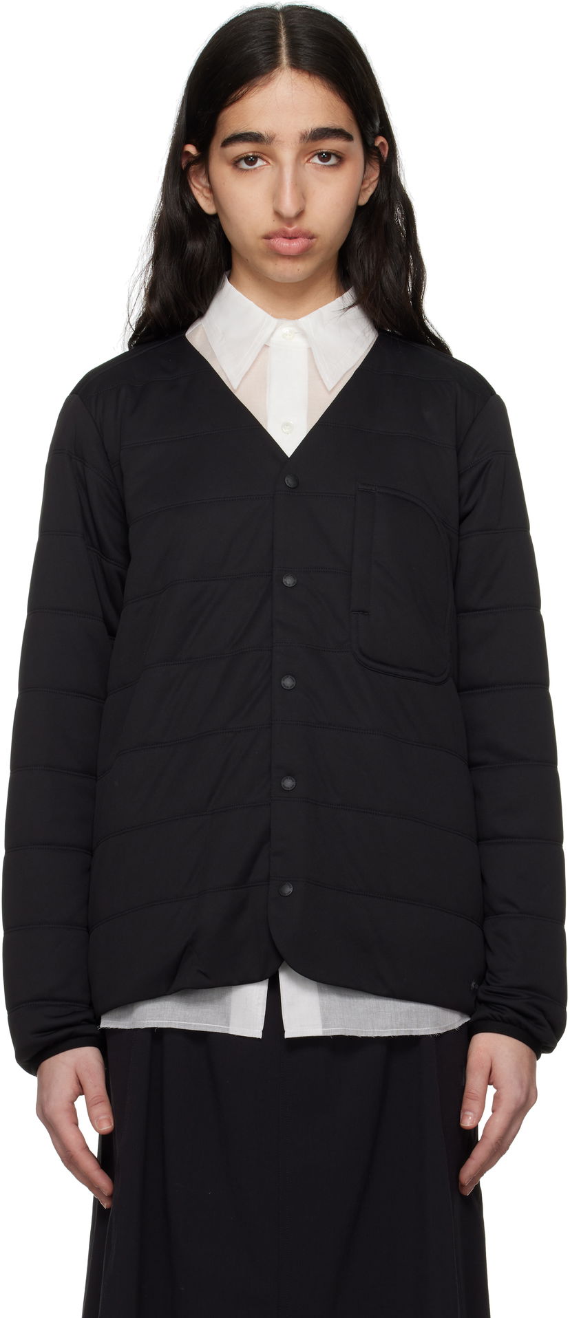 Pleteni pulover Snow Peak Snow Peak Flexible Insulated Cardigan Črna | SW-25SU001