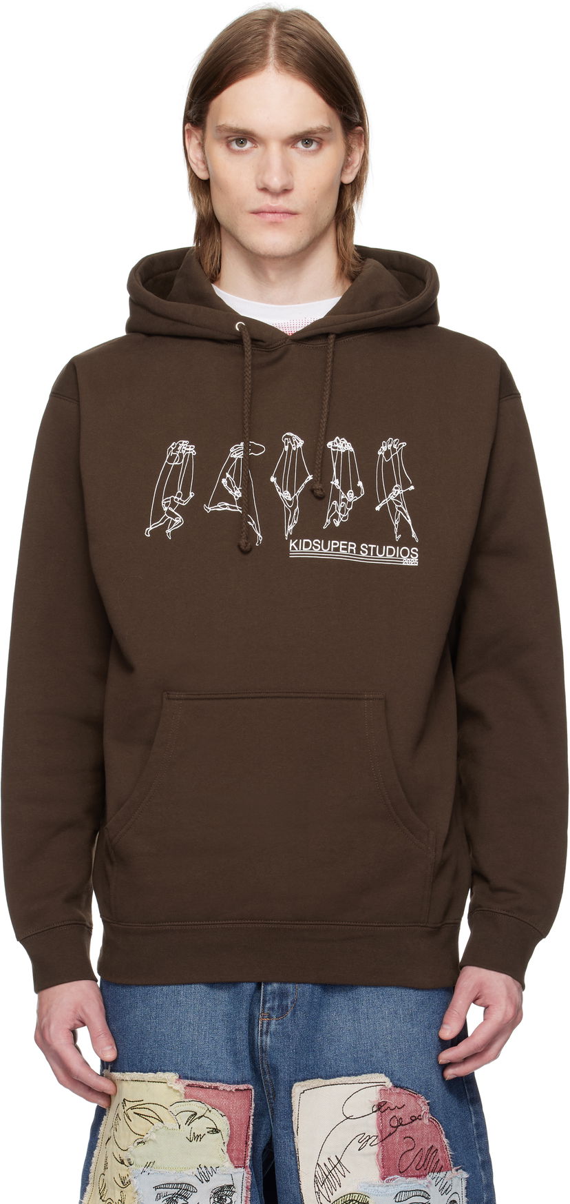 Pulover KidSuper KidSuper String Puppet Hoodie Rjava | SS25-HD-02