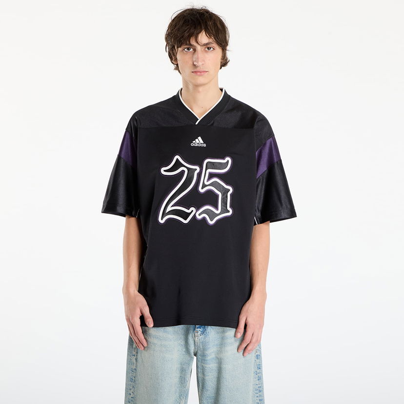 Dres adidas Originals Oversized Football Jersey with 25 Graphic Črna | JY2763