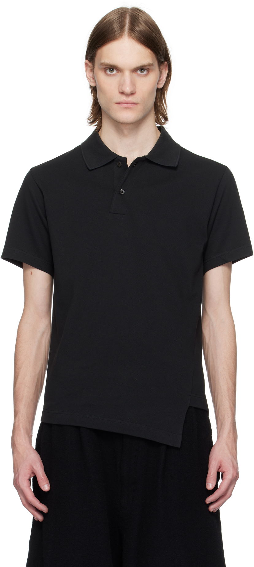 Polo majica Comme des Garçons Comme des Garçons Shirt Bias Cotton Piqué Polo Črna | FO-T017-051