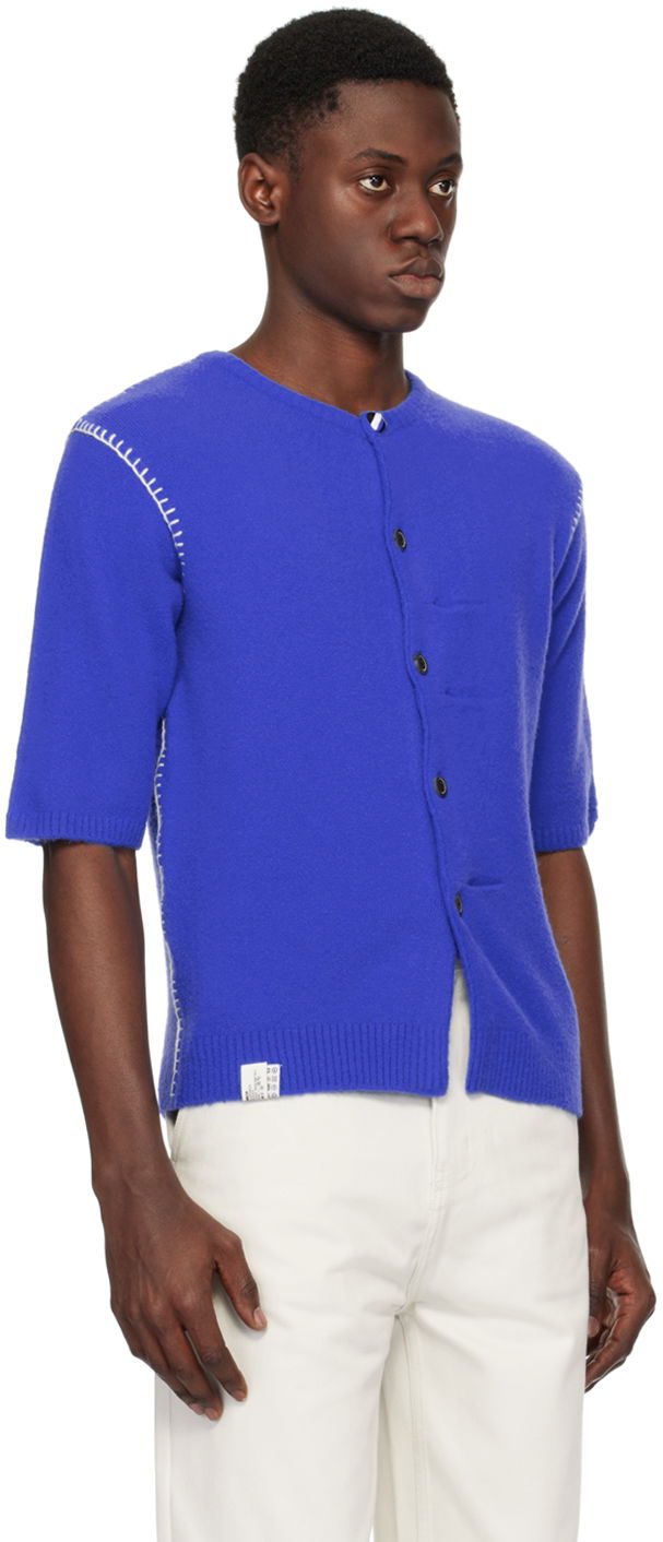 Pleteni pulover ADER ERROR Short Sleeve Knit Cardigan Modra | BN01SSKT0702BL, 1