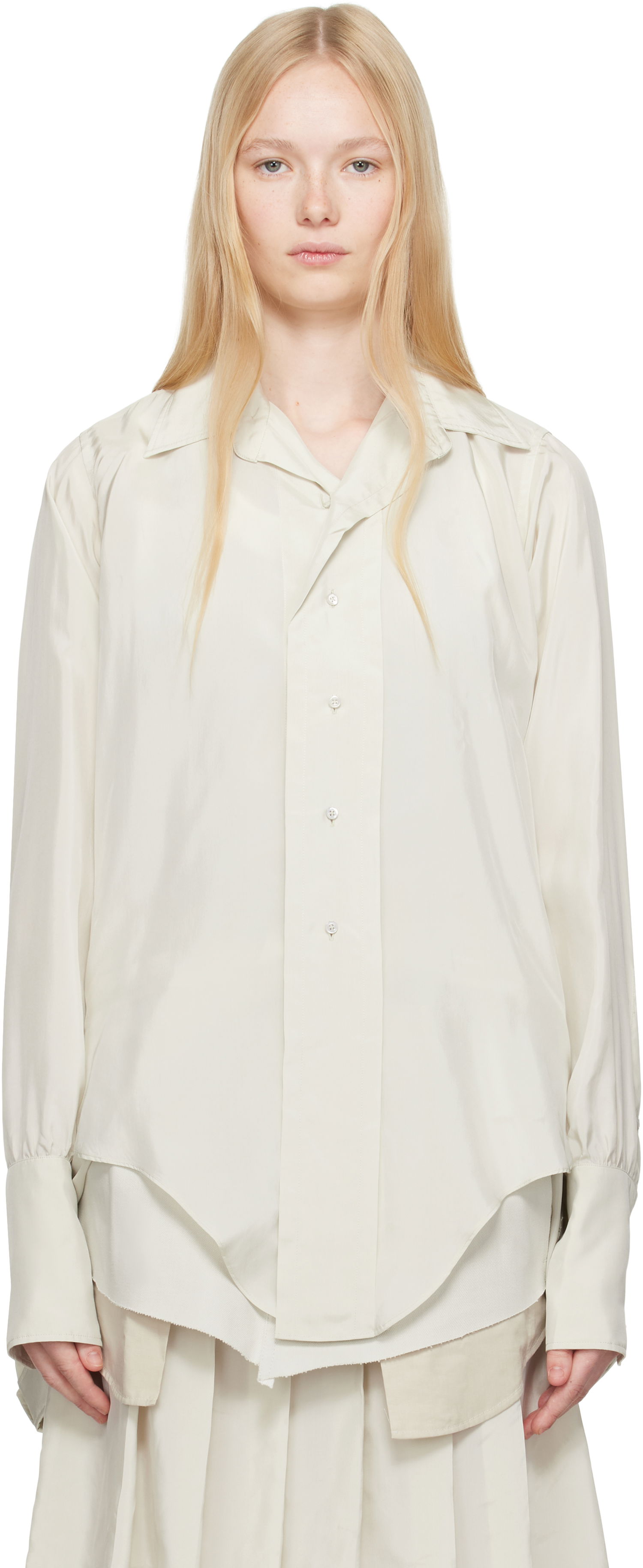 Srajce Maison Margiela Maison Margiela Dropped Hem Shirt Bela | S51DT0020 S76632, 0