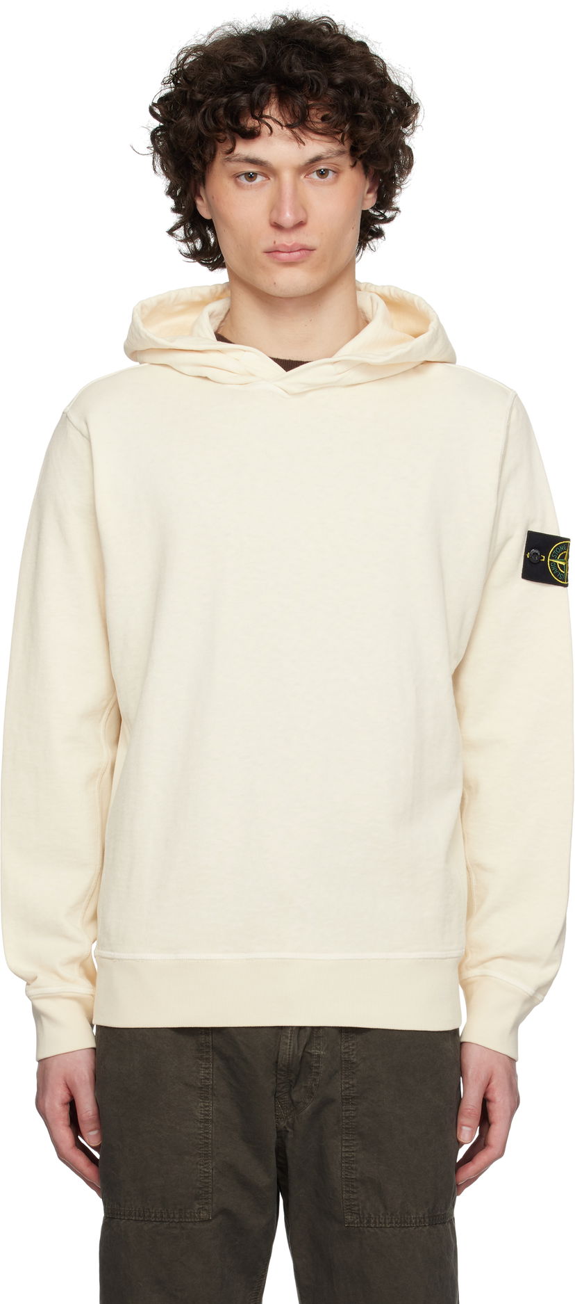 Pulover Stone Island Stone Island Malfilé Fleece Hoodie Bež | K1S15 6100037 S0060