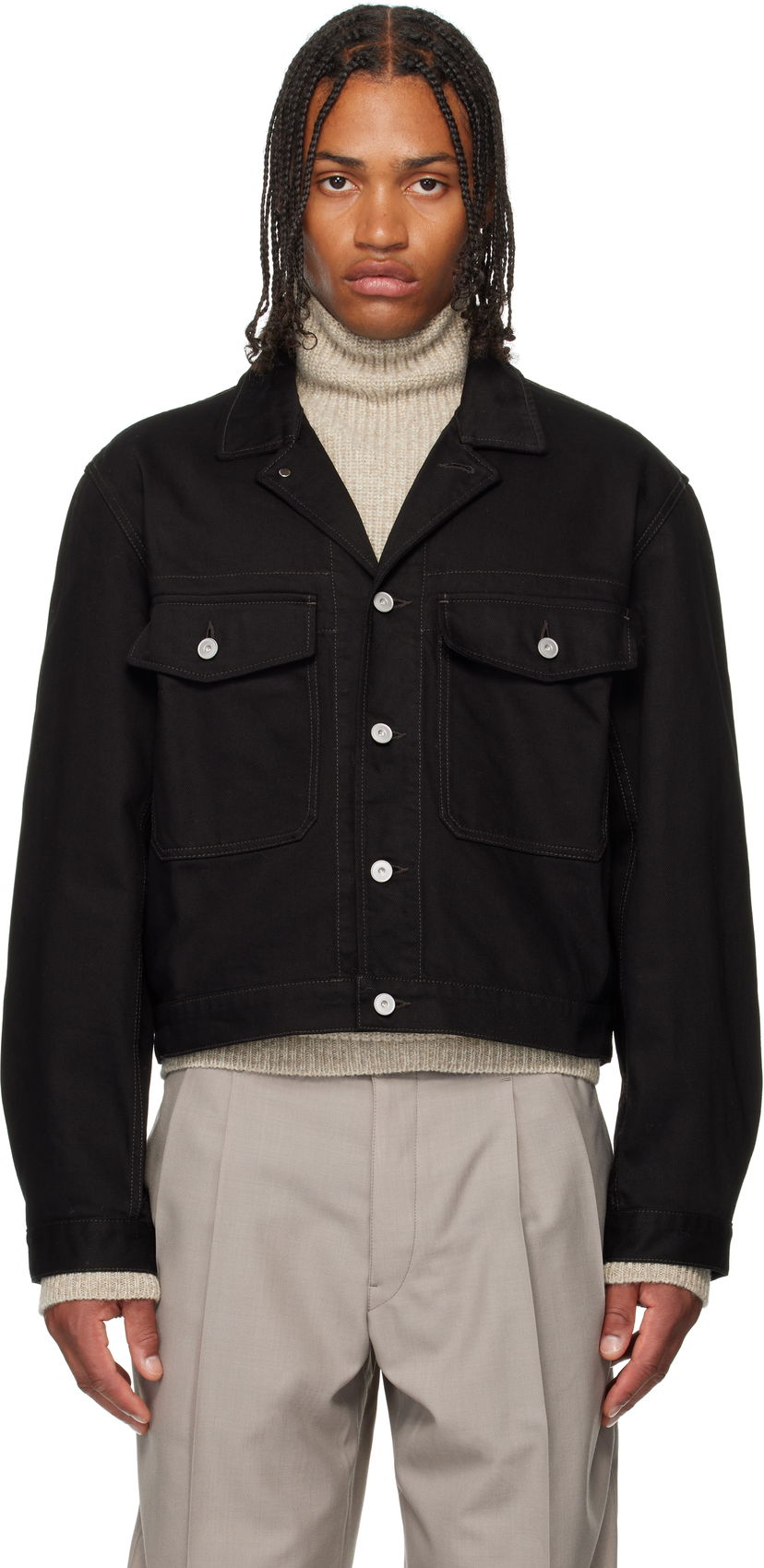Jakna LEMAIRE LEMAIRE Denim Trucker Jacket Črna | OW1188 LD1055
