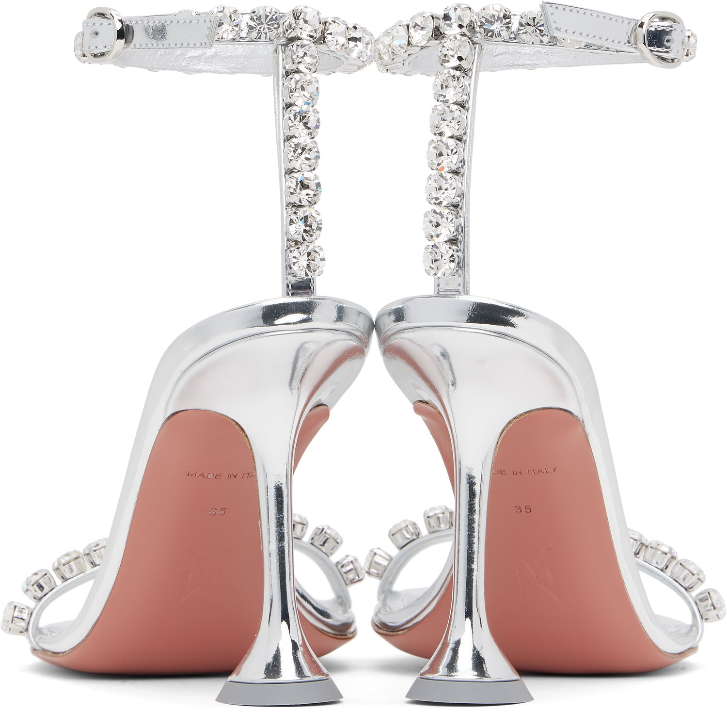 Obleke Amina Muaddi Amina Muaddi Gigi 95 Heeled Sandals Kovinski | GIGI SANDAL 95, 1