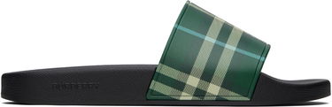 Modni dodatki Burberry Burberry Check Pool Slides Zelena | 8113264, 0