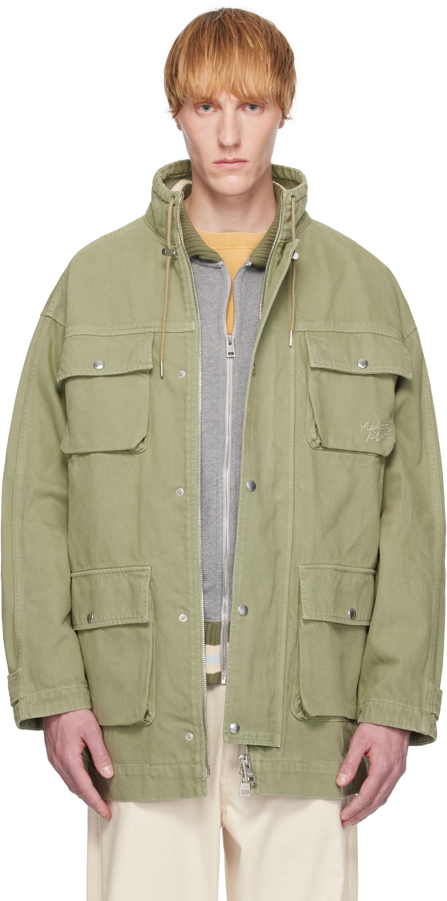 Parka MAISON KITSUNÉ Maison Kitsuné Cotton Denim Parka Zelena | OM02206WD4012, 0