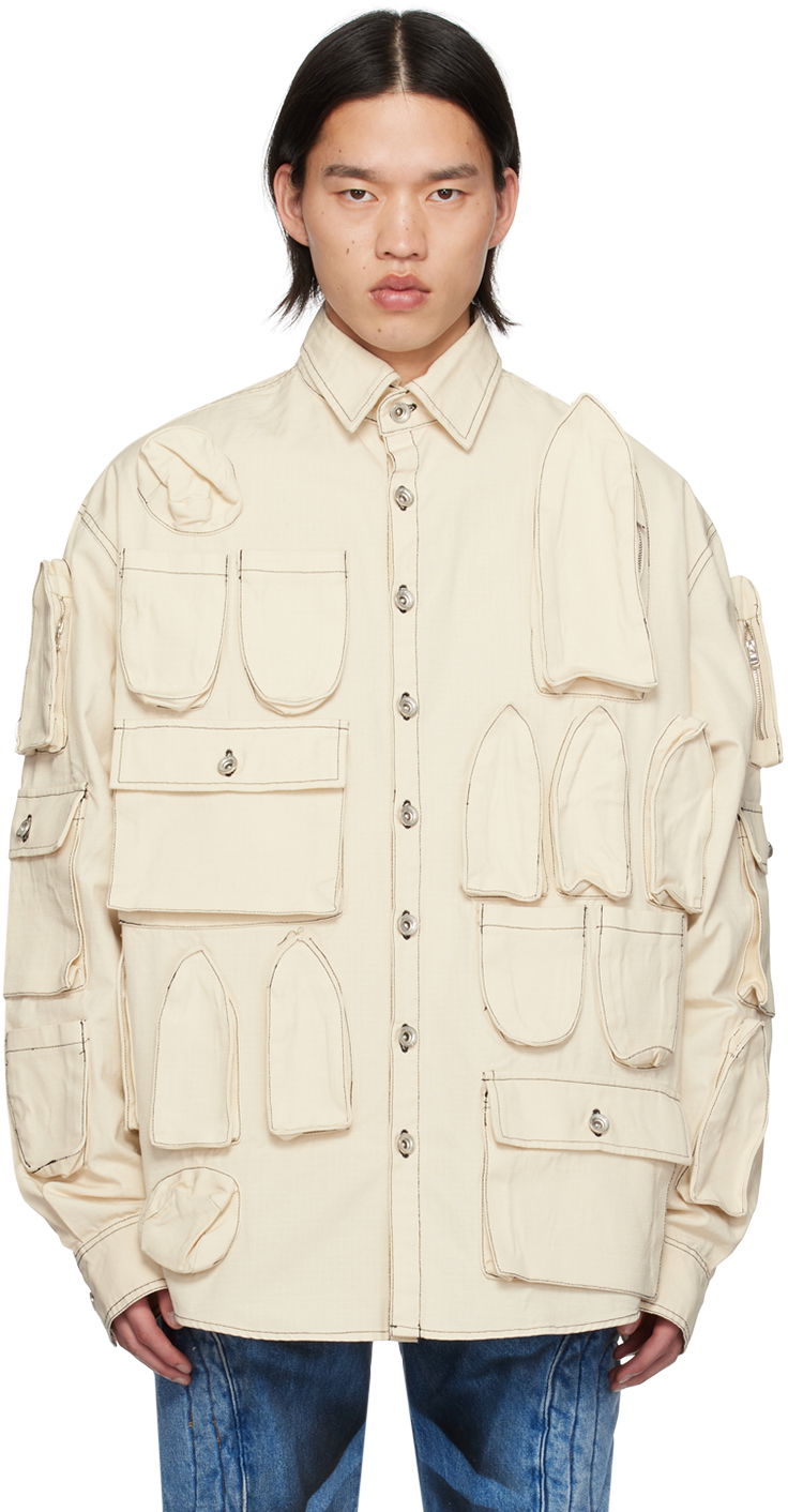 Plašči Who Decides War Who Decides War Multi-Pocket Utility Coat Bež | 1131160019SS24