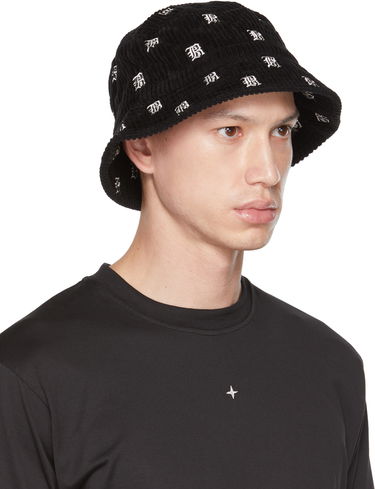 Klobuk R13 R13 Corduroy Allover Logo Bucket Hat Črna | R13WA026-R153B, 1