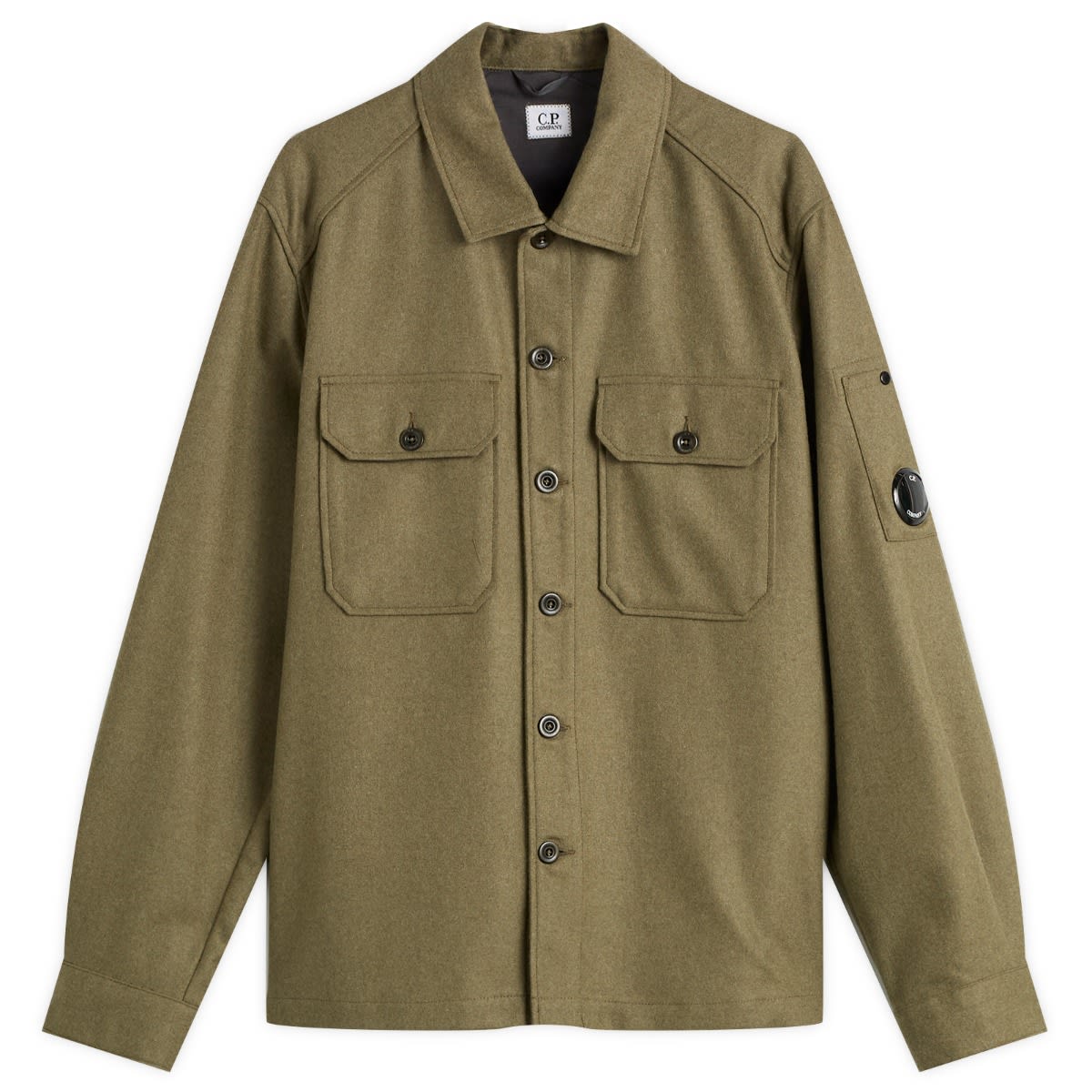 Srajce C.P. Company C.P. Company Felt Lens Overshirt Zelena | 19CMOS271A-110498A-652, 1