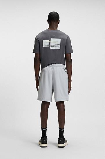 Kratke hlače BOSS Four-Way Stretch Moisture-Wicking Shorts Siva | 50541312, 1