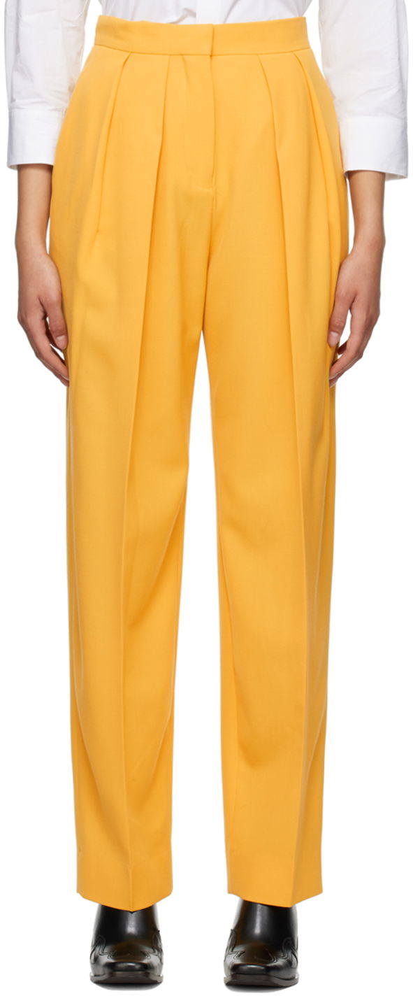 Hlače Stella McCartney Stella McCartney Pleated Trousers Rumena | 6400643AU701