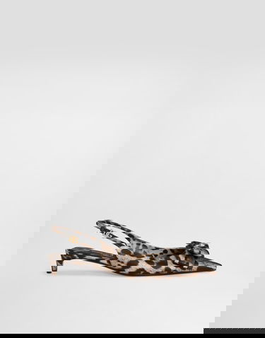 Superge in čevlji Dolce & Gabbana Leopard-Print Satin Slingbacks With Bow Rjava | CG0843A6Q83HY13M, 0