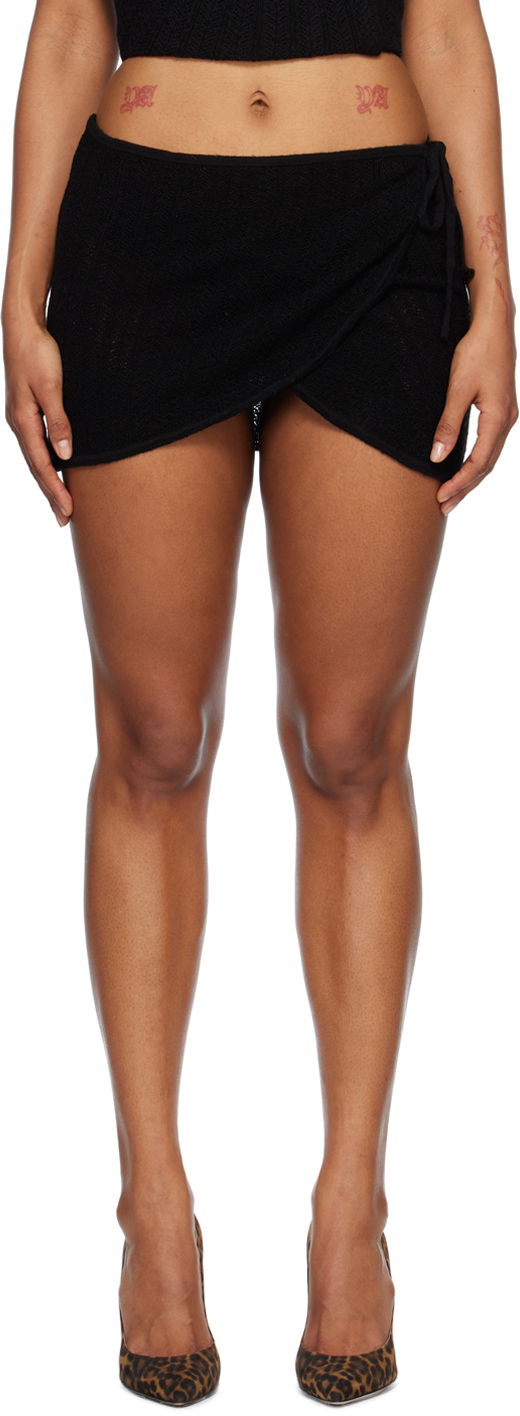 Krila Miaou Miaou Cleo Wrap Miniskirt Črna | 4026CRWBLK