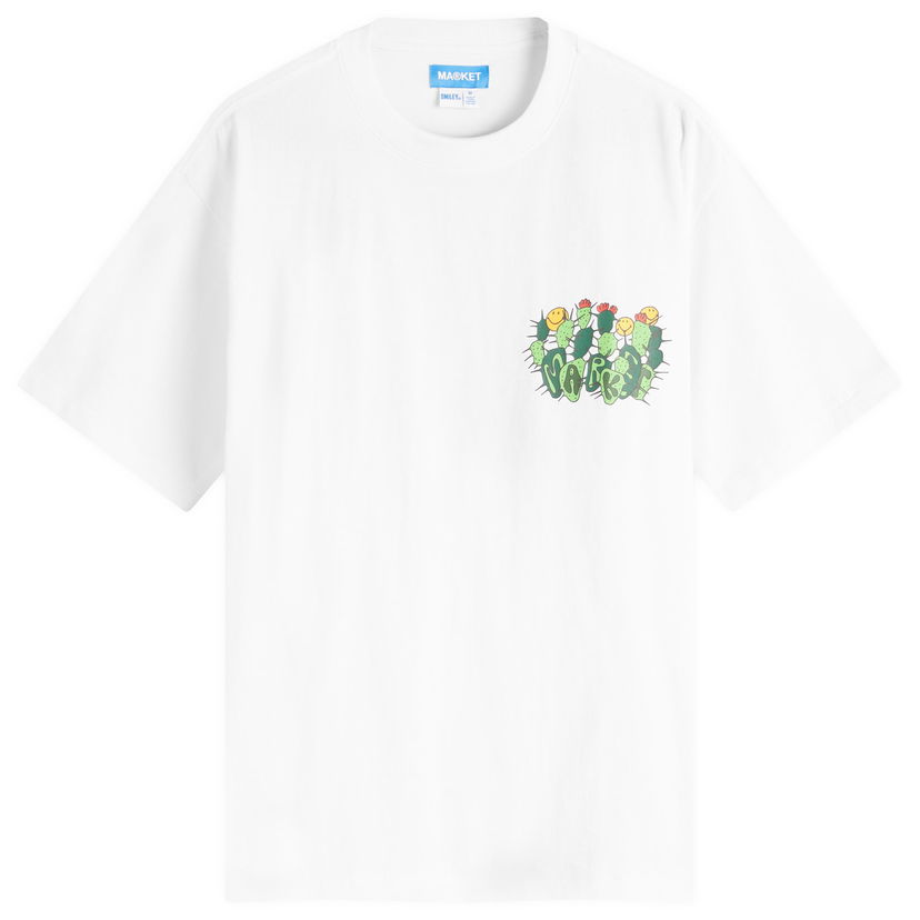 Majica MARKET Smiley Cactus Graphic Tee, Size Large Bela | 399002186-WHT