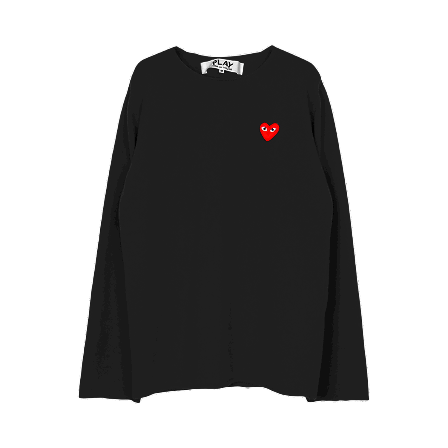 Pleteni pulover Comme des Garçons PLAY Red Heart Crewneck Črna | AZ N068 051 1, 0