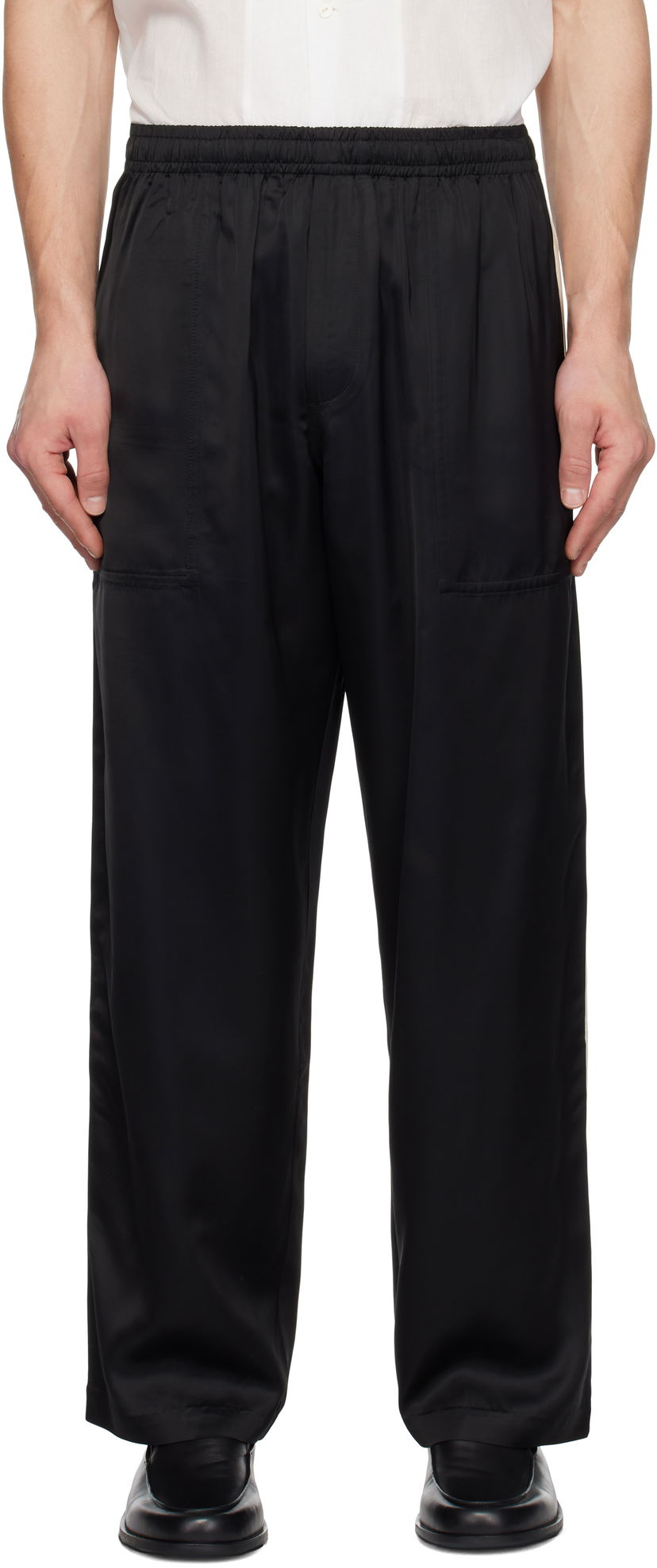 Hlače Bode Satin Track Pants Črna | MRF24BT024